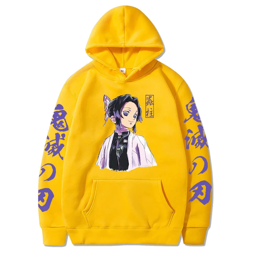 Demon Slayer Shinobu Kocho Hoodie – Unisex Anime Sweatshirt | Plus Size Pullover for Autumn & Winter (Men & Women)