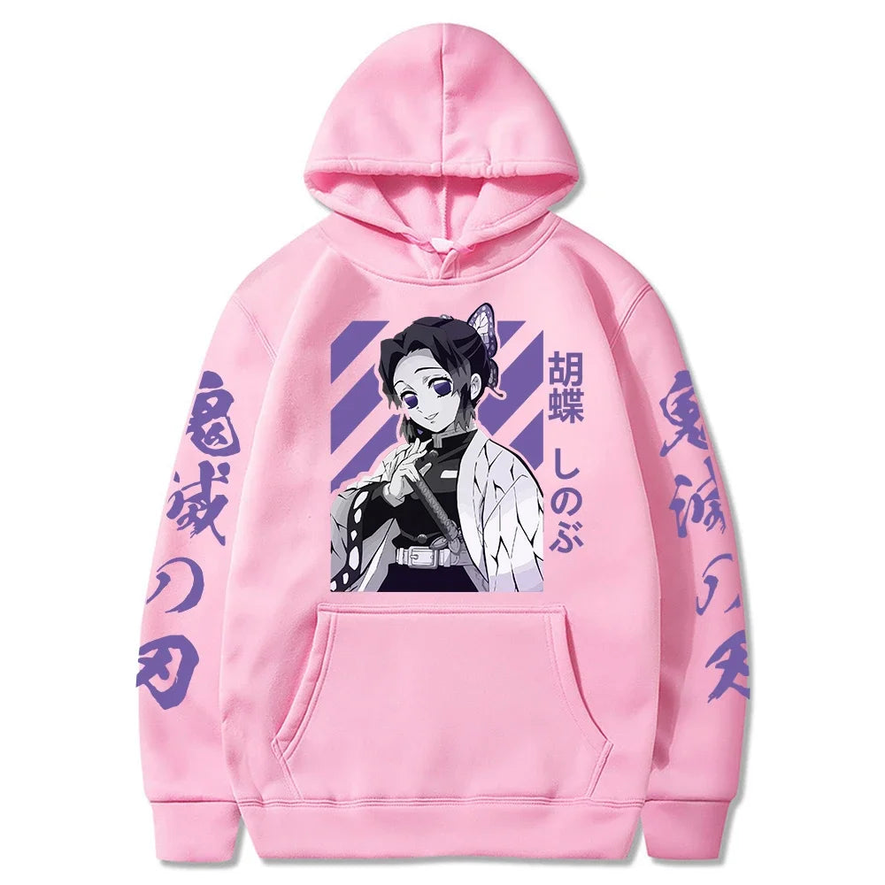 Demon Slayer Shinobu Kocho Hoodie – Unisex Anime Sweatshirt | Plus Size Pullover for Autumn & Winter (Men & Women)