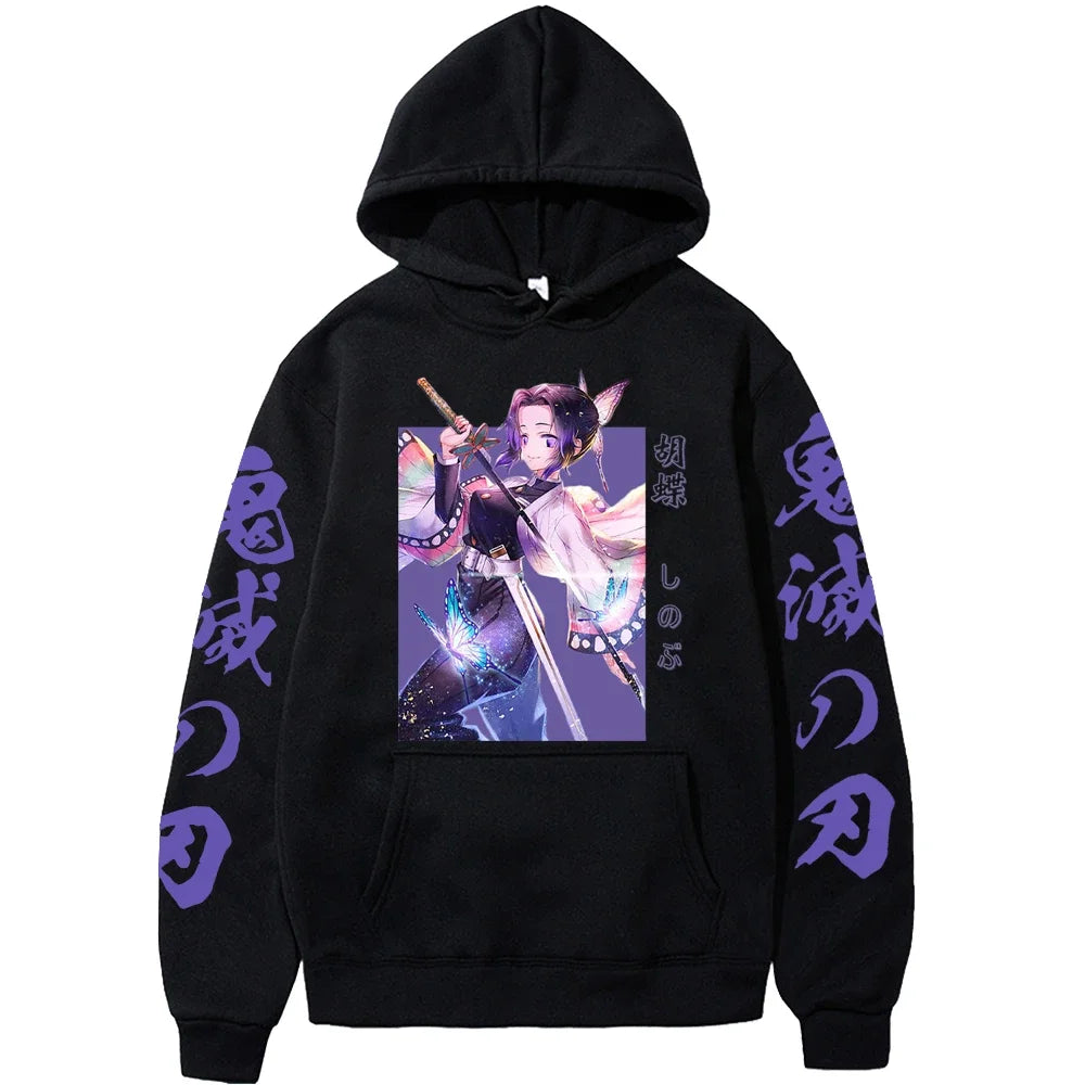 Demon Slayer Shinobu Kocho Hoodie – Unisex Anime Sweatshirt | Plus Size Pullover for Autumn & Winter (Men & Women)