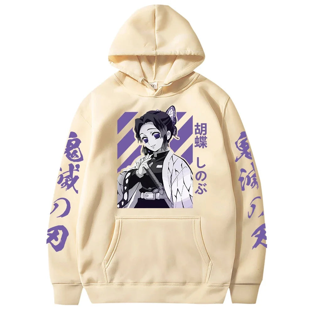 Demon Slayer Shinobu Kocho Hoodie – Unisex Anime Sweatshirt | Plus Size Pullover for Autumn & Winter (Men & Women)