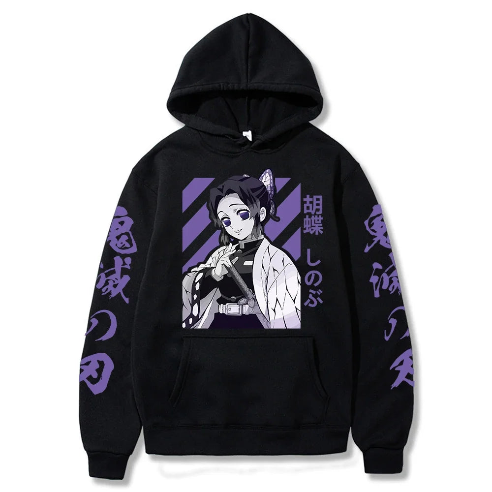 Demon Slayer Shinobu Kocho Hoodie – Unisex Anime Sweatshirt | Plus Size Pullover for Autumn & Winter (Men & Women)