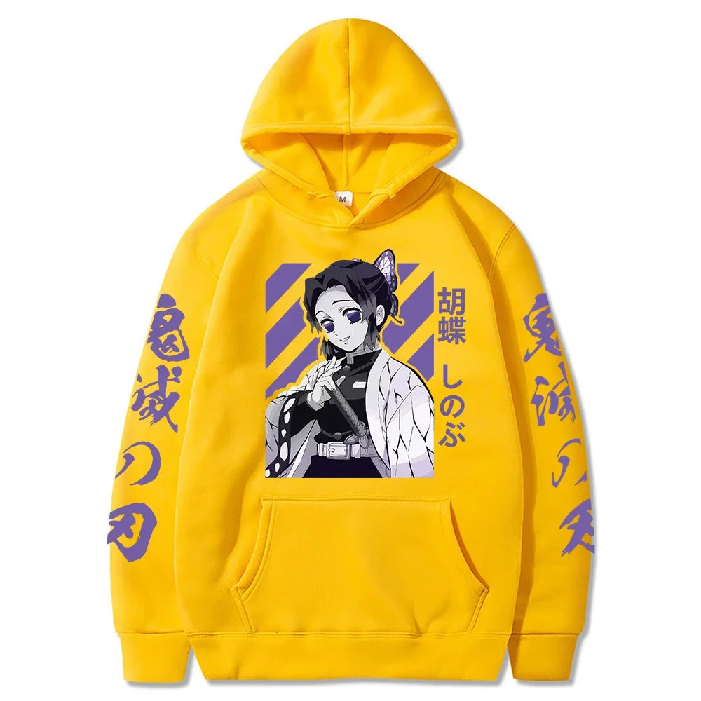 Demon Slayer Shinobu Kocho Hoodie – Unisex Anime Sweatshirt | Plus Size Pullover for Autumn & Winter (Men & Women)