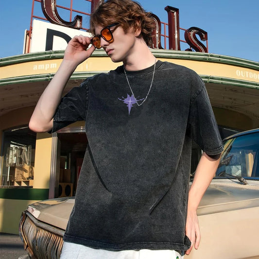 Solo Leveling Vintage Graphic Tee – Harajuku Streetwear T-Shirt for Men & Women