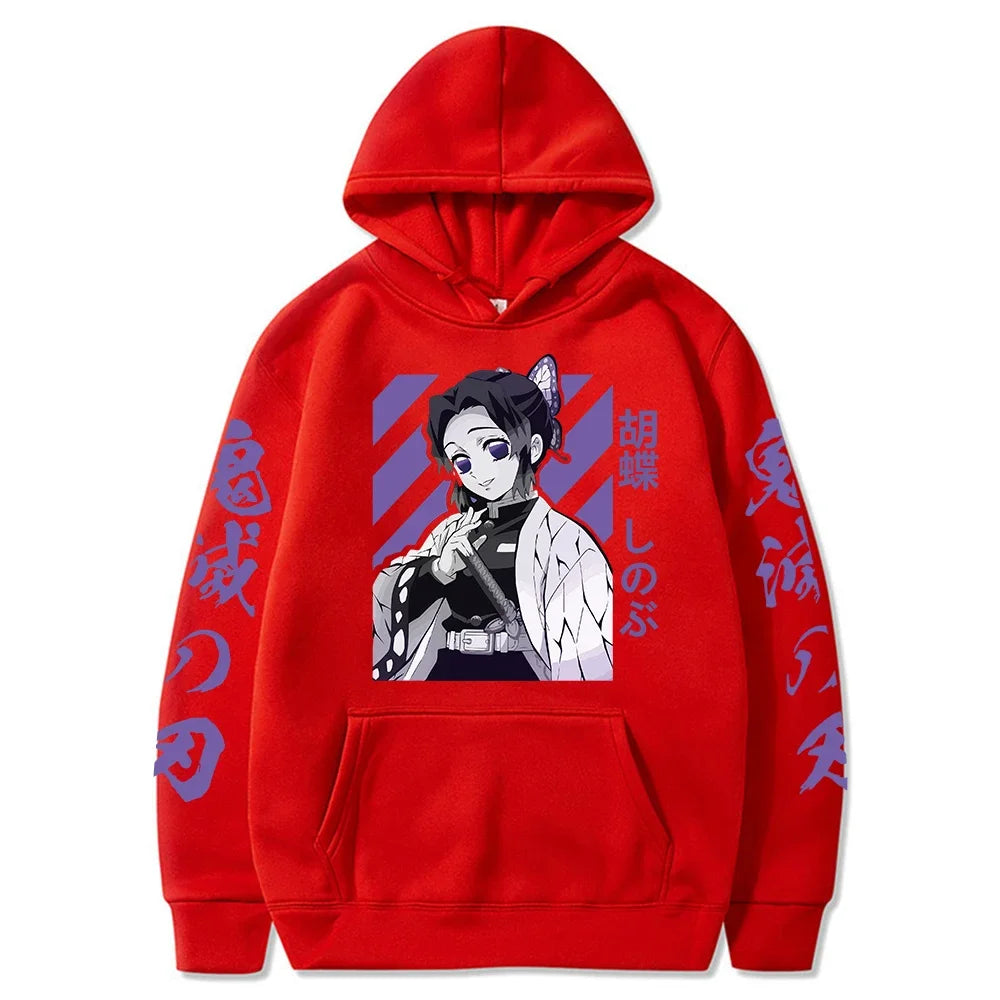 Demon Slayer Shinobu Kocho Hoodie – Unisex Anime Sweatshirt | Plus Size Pullover for Autumn & Winter (Men & Women)