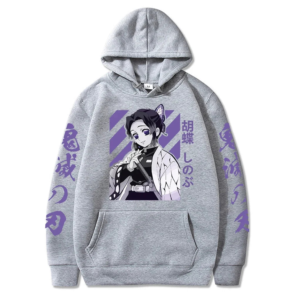 Demon Slayer Shinobu Kocho Hoodie – Unisex Anime Sweatshirt | Plus Size Pullover for Autumn & Winter (Men & Women)