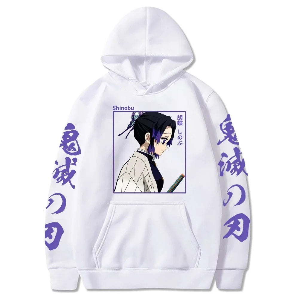 Demon Slayer Shinobu Kocho Hoodie – Unisex Anime Sweatshirt | Plus Size Pullover for Autumn & Winter (Men & Women)